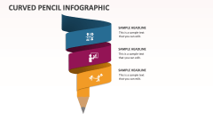 Curved Pencil Infographic - Slide 1
