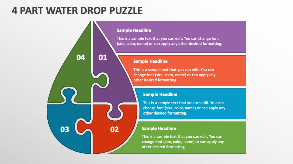 4 Part Water Drop Puzzle - Slide 1