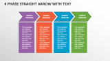 4 Phase Straight Arrow with Text - Slide 1