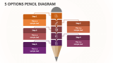 5 Options Pencil Diagram - Slide 1