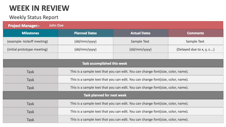 Week in Review PowerPoint and Google Slides Template - PPT Slides