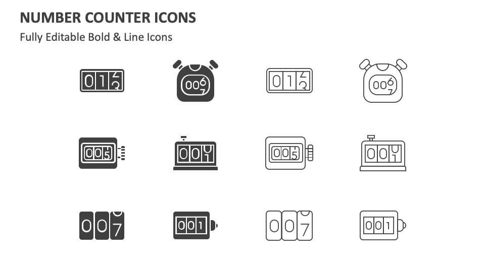 Number Counter Icons for PowerPoint and Google Slides - PPT Slides