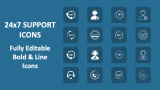 24x7 Support Icons - Slide 1