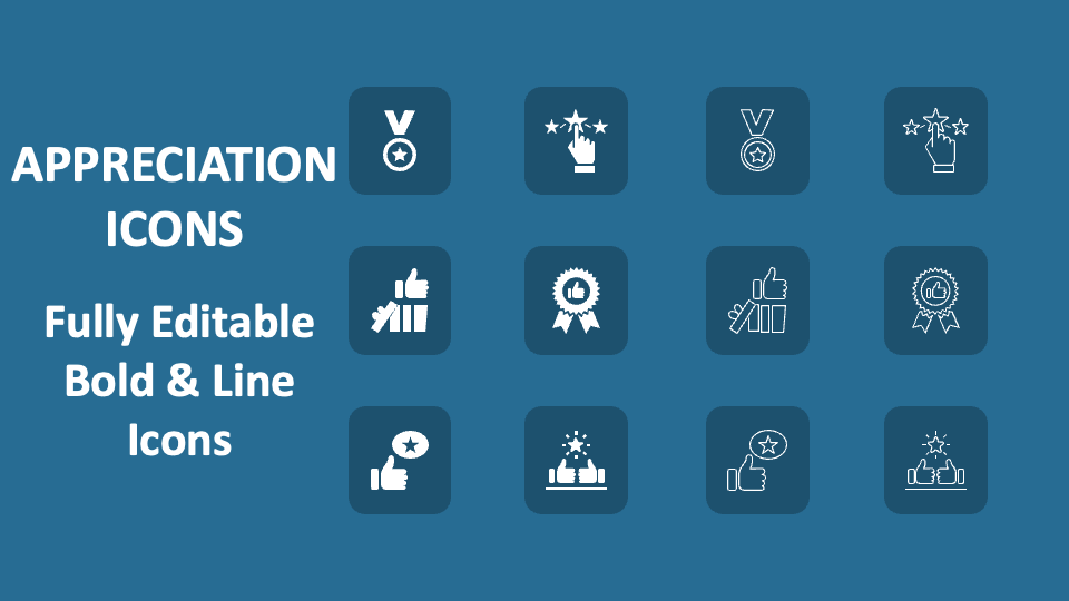 Appreciation Icons for Google Slides and PowerPoint