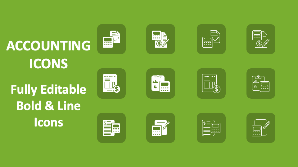 Accounting Icons for Google Slides and PowerPoint