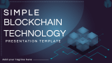 Simple Blockchain Technology Presentation Template - Slide 1