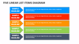 Five Linear List Items Diagram - Slide 1
