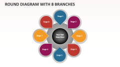 Round Diagram with 8 Branches - Slide 1