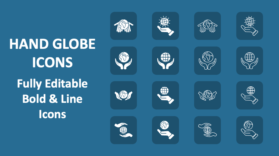 Hand Globe Icons - Slide 1