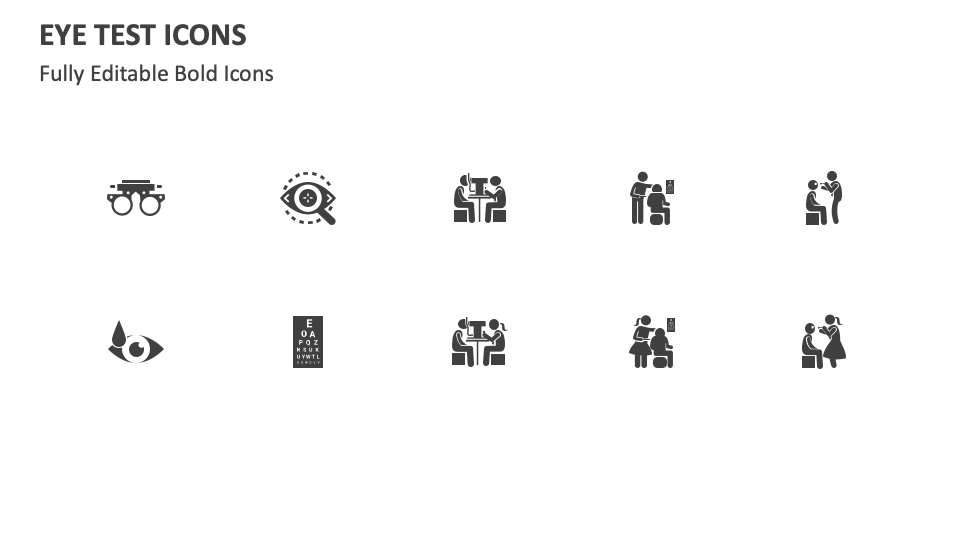Eye Test Icons for Google Slides and PowerPoint